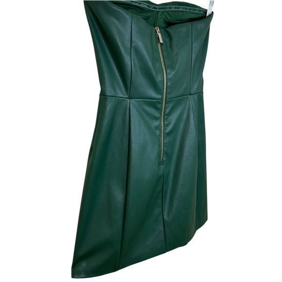 Armani Exchange - Women’s Strapless Dress, Studded Faux-Leather - Green, Size 0 - Picture 9 of 17